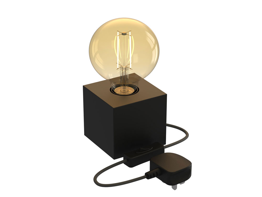 Tafellamp blok vierkant zwart 