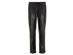 PU pants with elastic waist black