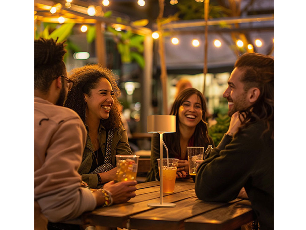 Serino tafellamp sand USB oplaadbaar